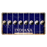 Indiana Blue Cut License Plate Strips (Set of 8) Yin Yang