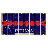 Indiana Blue Cut License Plate Strips (Set of 8) Emoji - Angry