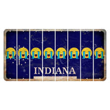 Indiana Blue Cut License Plate Strips (Set of 8) Emoji - Crying