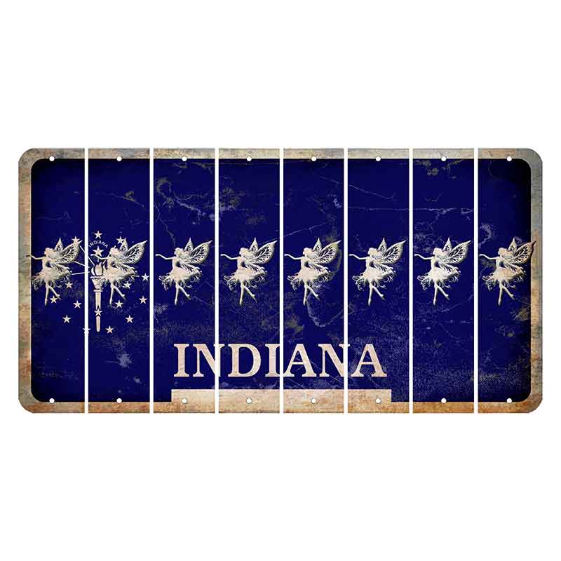 Indiana Blue Cut License Plate Strips (Set of 8) Fairy