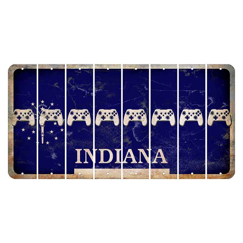 Indiana Blue Cut License Plate Strips (Set of 8) X Controller