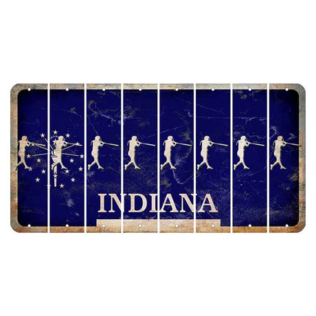 Indiana Blue Cut License Plate Strips (Set of 8) Softball Batter