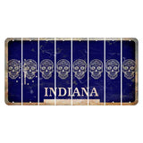Indiana Blue Cut License Plate Strips (Set of 8) Sugar Skull