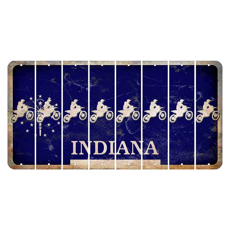 Indiana Blue Cut License Plate Strips (Set of 8) Dirtbike Rider