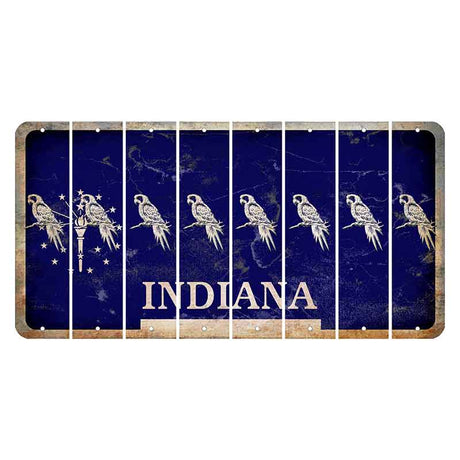 Indiana Blue Cut License Plate Strips (Set of 8) Parrot