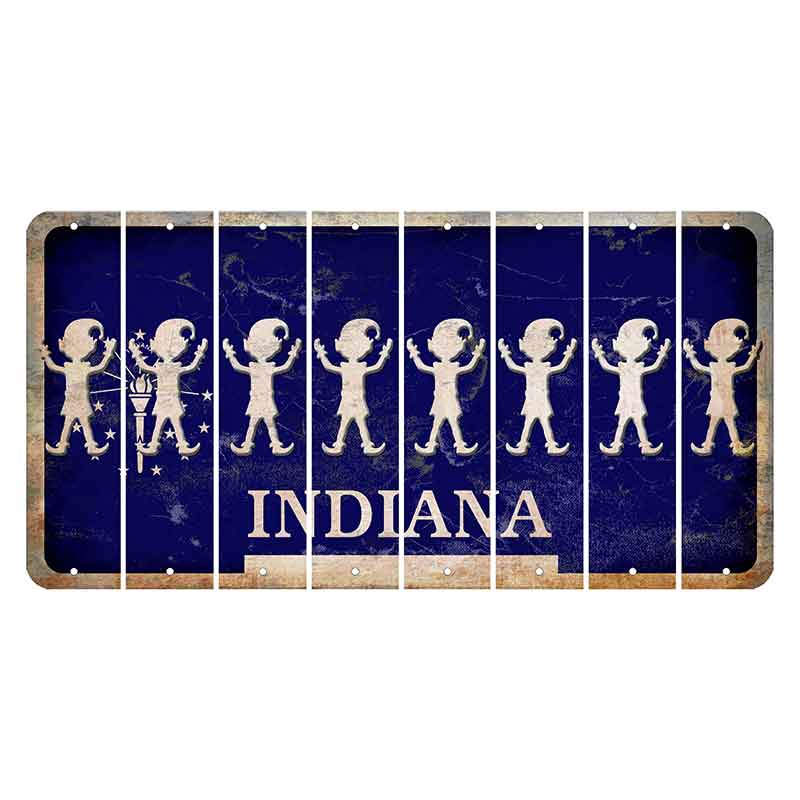 Indiana Blue Cut License Plate Strips (Set of 8) Elf