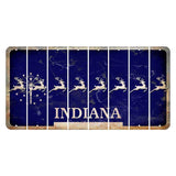 Indiana Blue Cut License Plate Strips (Set of 8) Reindeer