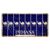 Indiana Blue Cut License Plate Strips (Set of 8) Camel