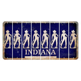 Indiana Blue Cut License Plate Strips (Set of 8) Cowgirl