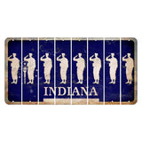 Indiana Blue Cut License Plate Strips (Set of 8) Soldier - Saluting