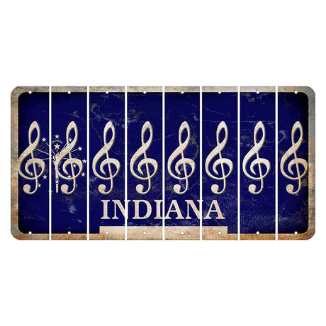 Indiana Blue Cut License Plate Strips (Set of 8) Music Note