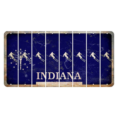 Indiana Blue Cut License Plate Strips (Set of 8) Skier