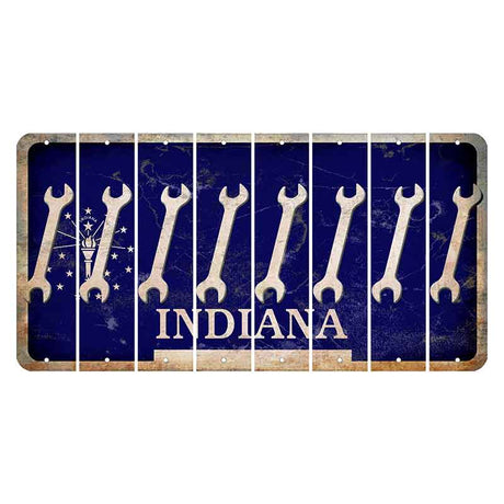 Indiana Blue Cut License Plate Strips (Set of 8) Wrench