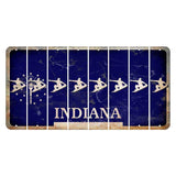 Indiana Blue Cut License Plate Strips (Set of 8) Snowboarder