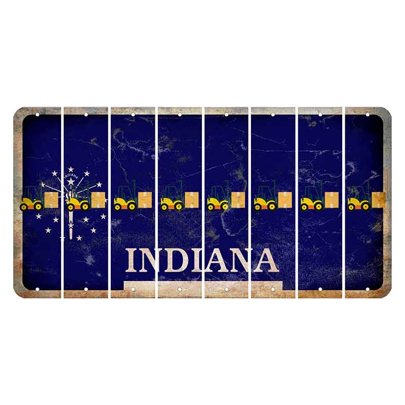 Indiana Blue Cut License Plate Strips (Set of 8) Forklift