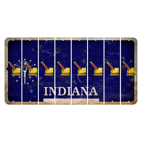 Indiana Blue Cut License Plate Strips (Set of 8) Wrecking Ball Crane