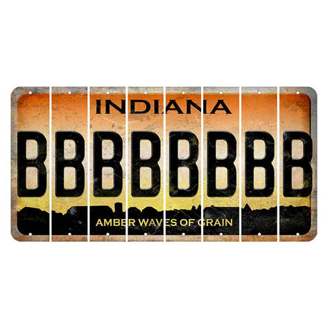 Indiana Amber Wave Cut License Plate Strips (Set of 8) B