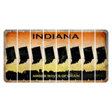 Indiana Amber Wave Cut License Plate Strips (Set of 8) State Silhouette