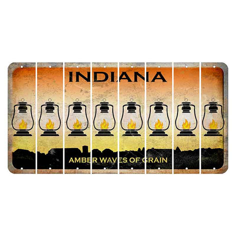 Indiana Amber Wave Cut License Plate Strips (Set of 8) Lantern