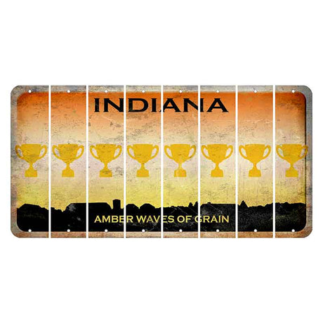 Indiana Amber Wave Cut License Plate Strips (Set of 8) Trophy