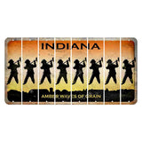 Indiana Amber Wave Cut License Plate Strips (Set of 8) Fireman with Axe