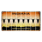 Indiana Amber Wave Cut License Plate Strips (Set of 8) Cow Skull