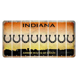 Indiana Amber Wave Cut License Plate Strips (Set of 8) Horseshoe