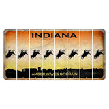 Indiana Amber Wave Cut License Plate Strips (Set of 8) Bull Rider