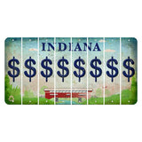 Indiana Recycle Cut License Plate Strips (Set of 8) Dollar Sign