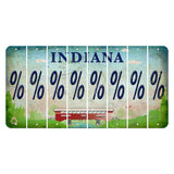 Indiana Recycle Cut License Plate Strips (Set of 8) Percent Sign
