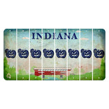 Indiana Recycle Cut License Plate Strips (Set of 8) Pumpkin