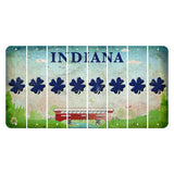 Indiana Recycle Cut License Plate Strips (Set of 8) Shamrock