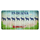 Indiana Recycle Cut License Plate Strips (Set of 8) Donkey