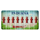 Indiana Recycle Cut License Plate Strips (Set of 8) Fire Hydrant
