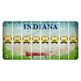 Indiana Recycle Cut License Plate Strips (Set of 8) School Bus