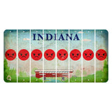 Indiana Recycle Cut License Plate Strips (Set of 8) Emoji - Angry