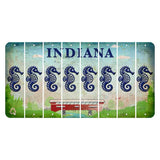 Indiana Recycle Cut License Plate Strips (Set of 8) Seahorse