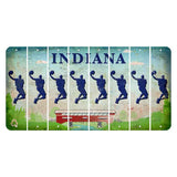 Indiana Recycle Cut License Plate Strips (Set of 8) Basketball Player