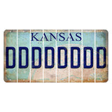 Kansas State Seal Cut License Plate Strips (Set of 8) D