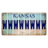 Kansas State Seal Cut License Plate Strips (Set of 8) W