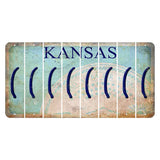 Kansas State Seal Cut License Plate Strips (Set of 8) Parenthesis - Left