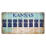 Kansas State Seal Cut License Plate Strips (Set of 8) Tiki