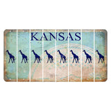 Kansas State Seal Cut License Plate Strips (Set of 8) Giraffe