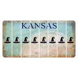 Kansas State Seal Cut License Plate Strips (Set of 8) Witches Hat