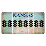 Kansas State Seal Cut License Plate Strips (Set of 8) Traffic Light
