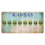 Kansas State Seal Cut License Plate Strips (Set of 8) Alien