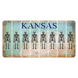 Kansas State Seal Cut License Plate Strips (Set of 8) Skeleton