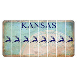 Kansas State Seal Cut License Plate Strips (Set of 8) Reindeer