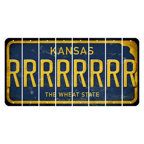 Kansas The Wheat State Cut License Plate Strips (Set of 8) R
