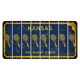 Kansas The Wheat State Cut License Plate Strips (Set of 8) Tennis Racket